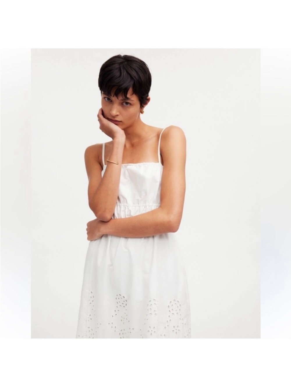 Madewell Dress 6 Embroidered White - Picture 3 of 11